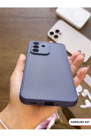 Samsung Galaxy A57 Uyumlu Kamera Korumalı Darbeye Dayanıklı Renk Atmayan Keep Silikon Kılıf Lacivert