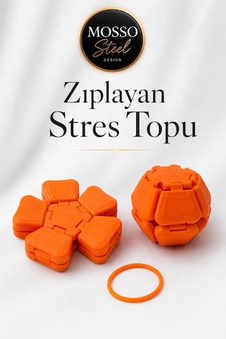 Zıplayan Stres Topu Clicker Stres Topu Lastik Mekanizmalı 3d Baskı Mekanik Fidget Oyuncak - Hoplaç - Zıplaç Ms-10