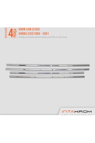 intakrom Honda Civic Krom Cam Çıtası 4 Parça 1996 - 2001 N11.5050