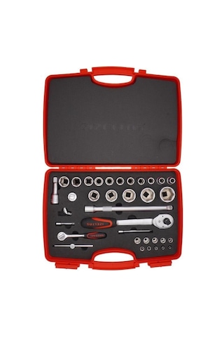 İzeltaş 1113 Lokma Anahtar Takımı 1/2-1/4" Altı Köşe 35 Parça - 1113001038