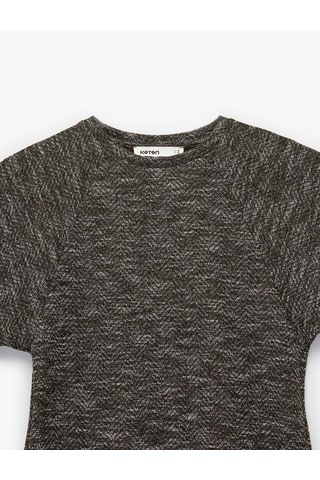 Koton Regular Fit Kısa Kollu Bisiklet Yaka Tişört Kahverengi Desenli 6sak50127ek Kahverengi