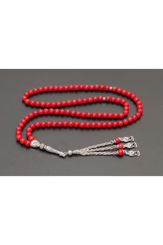 99Lu Namaz Tesbihi - Mercan Doğaltaş Tesbih - 8 MM Küre Kesim