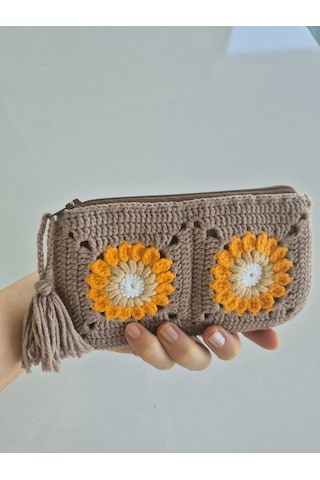 Çanta Cüzdan Amigurumi Çanta - Cüzdan Acı Kahverengi