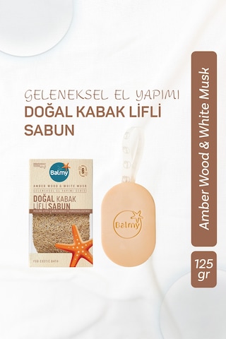 Balmy Doğal Kabak Lifli Sabun Amber Wood White Musk Amber