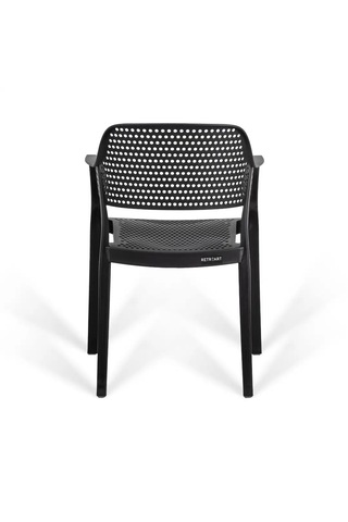 Hawaii Kollu Kafe Ve Balkon Sandalyesi 2'li Siyah