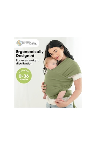 Keababies Bebek Taşıyıcısı, Nefes Alabilir, Ergonomik ve Eller Serbest Sarma Taşıyıcı Portbebe Yeşil Tek Ebat
