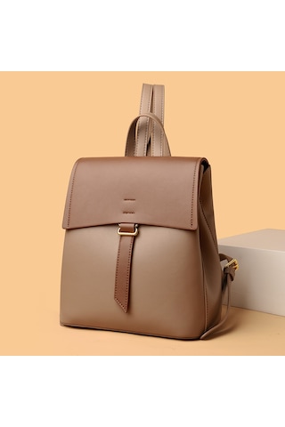 Kadın Sırt Çantası Moda Renk Blok Tasarım Kadın Okul Çantası Kapaklı Öğrenci Sırt Çantası Günlük Seyahat Sırt Çantasısiyah Diğer