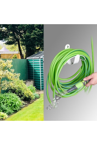 Suntek Magideal Su Hortumu Askısı Metal Borusu Depolama Rafı Beyaz