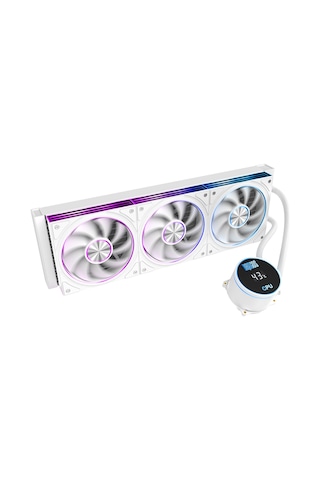 Dragos Frostbite V2 Dijital Isı Göstergeli Argb 360mm Beyaz İşlemci Sıvı Soğutucu