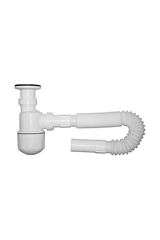 Donau Taslı Körüklü Lavabo-evye Sifonu-paslanmaz Vida Ve Süzgeçli