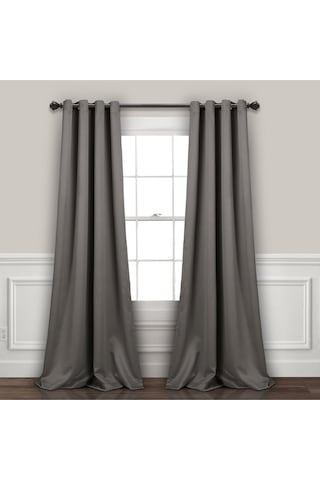 Lush Decor Lüks Karartmalı Fon Perde Metal Halkalı, Isı Izolasyonlu, Koyu Gri, 132 Cm X 213 Tek Parça