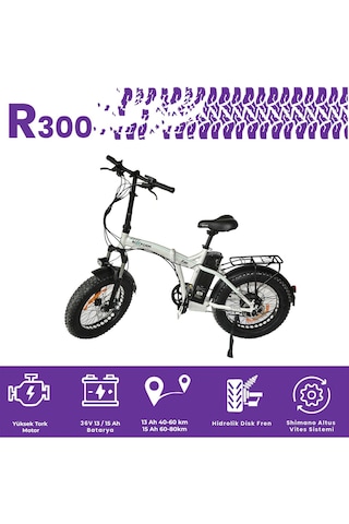 Roxform R-300 Elektrikli Katlanabilir Bisiklet 15ah Shimano Altus Hidrolik Fren Alüminyum Kadro Mavi