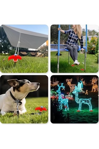 Novahub Siyah, Beyaz, Turuncu, Yeşil 8x200mm Çelik Kazıklar - 4'lü Set Beyaz Beyaz