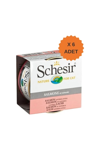 Schesir Somonlu Pişirme Suyunda Yetişkin Kedi Konservesi 85gr X 6 Adet