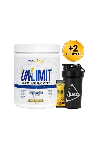 Sporfit Nutrition Unlimit Pre-workout Amino Asit Tozu 510 Gr 30 Servis Kola + Shaker + Protein Kahve Hediyeli
