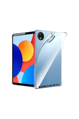 Xiaomi Redmi Pad Se 8.7 İnç Kılıf Şeffaf Köşe Korumalı Crystal Clear Silikon Arka Kapak Kılıf