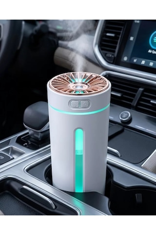 Araç İçi Hava Nemlendirici 5 Esans Hediyeli Led Işıklı Usb Buhar Makinesi