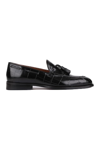 Shoetyle - Siyah Croco Deri Püsküllü Erkek Klasik Ayakkabı 250-7951-835 Siyah