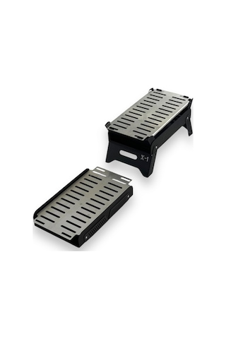 Tr Paslanmaz Izgaralı Portatif Katlanır Mangal 47x25cm Model X1 - Taşıma Çantalı Pratik Diğer