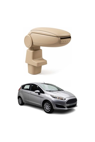 Ford Fiesta 6 2008-2017 Uyumlu Kolçak Kol Dayama Bej Suni Deri Araca Özel