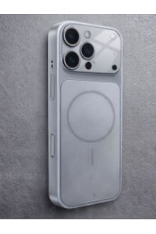 Ag Glass Apple Uyumlu iPhone 16 Pro Max Telefon Kılıfı Silver