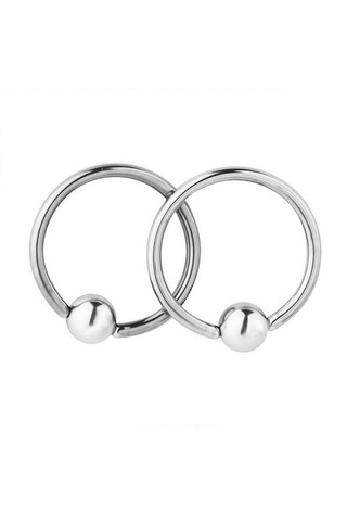 Homyl 1 Çift Paslanmaz Çelik Burun Tragus Dudak Tutucu Boncuklu Gümüş
