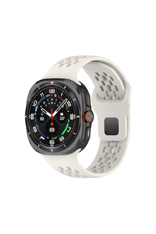 Galaxy Uyumlu Watch Ultra 47mm Ardx Krd-119 Delikli Tasarım Silikon Kordon-starlight