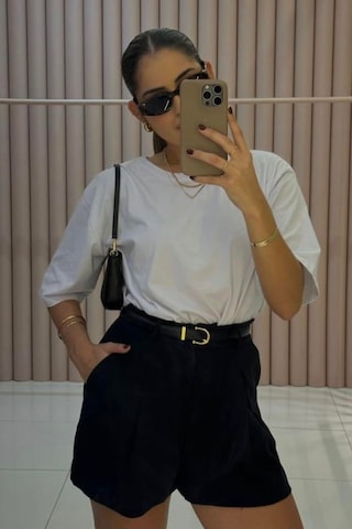 Madmext Siyah Yüksek Bel Wed Leg Pileli Kadın Mini Şort Mg2537 Siyah