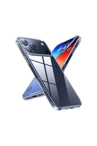 Apple iPhone 17 Pro Max İle Uyumlu Kılıf Crystal Clear İnce Hissiyat Sararma Yapmayan Slot Ve Logo Gösteren Tuşlara Rahat Erişim, Sert Plastik Şeffaf Apple iPhone 17 Pro Max İle Uyumlu Kılıf