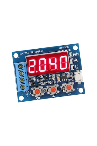 Lemestar 1.2-12v Pil Kapasite Test Cihazı, Dış Yükle Discharge Tipi, 18650 Destekli, Gerçek Zamanlı Voltaj-akım Gösterimi, Mikro Usb Beslemeli Ana Kart + 2 Adet 5w7.5r Direnc