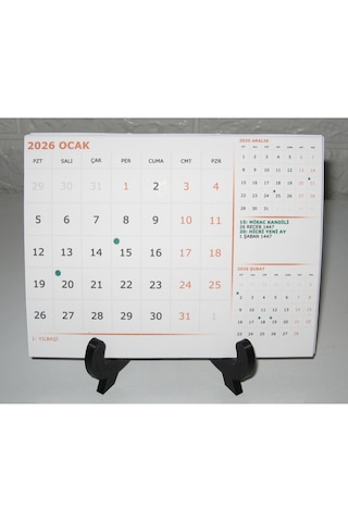 Ocak 2026 - Aralık 2026 Yılı Masa Takvimi 12 Yaprak Hicri Dini Günler Resmi Tatiller