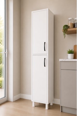 6 Raflı Beyaz Çok Amaçlı Dolap Banyo Kiler Mutfak Dolabı 2 Kapak