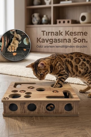 Ayrex Pet Kedikür Kedi Tırmalama Ve Oyun Kutusu Tırnak Törpüleyici İnteraktif Kedi Oyuncağı