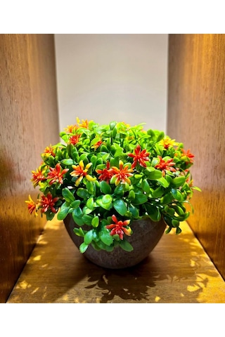 Modern Turuncu Bahar Esintisi Yapay Aranjman 13 Cm X 17 Cm Turuncu