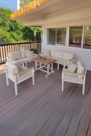 Neokas Balkon Mobilyası, Bahçe Takımı, Kafe Koltuğu, Bekleme Alanı Koltuğu, 1 +1 + 2 + 3 + Masa Beyaz