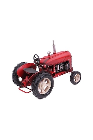 Dekoratif Metal Traktör Kırmızı Renk 0604e-172