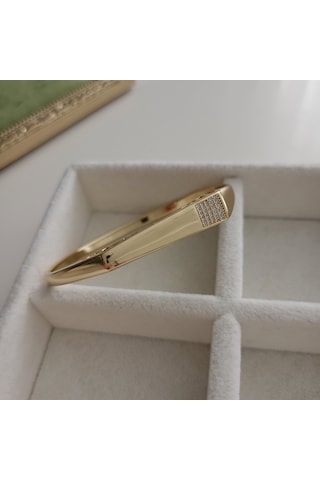 Lente Aksesuar Xuping Kararmaz Çelik Plaka Kelepçe Bilezik - 60 Mm Altın - Gold