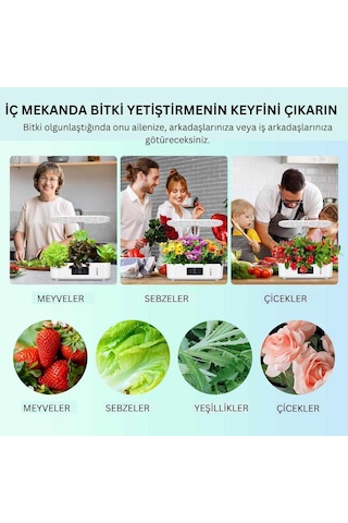 İç Mekan Ledli Hidroponik Hobi Seti Beyaz Renk