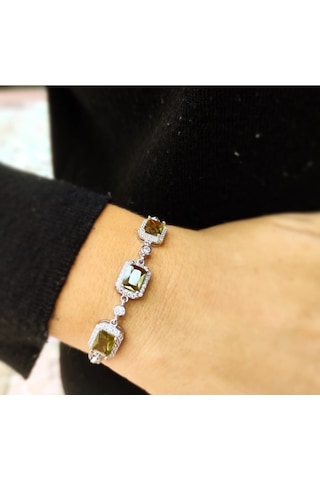 Oriental Kuyumculuk Jewellery Renk Değişiren Zultanit Taşlı Su Yolu Gümüş Bileklik Gümüş