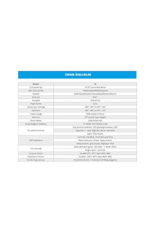 Uptech Hd190 19" Geniş Ekran 75 Hz 5ms Vga,hdmı Led Monitör