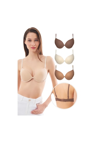 Lol Up Push Up Balenli Sütyen 3'lü Paket Çok Renkli