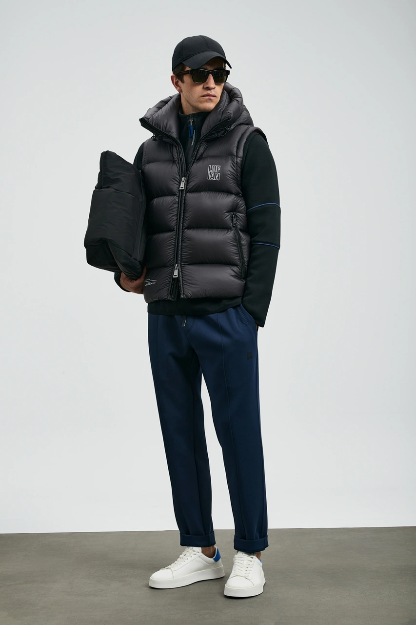 Lufian Moses Kaz Tüyü Erkek Yelek Siyah Siyah 112130030100100 Siyah