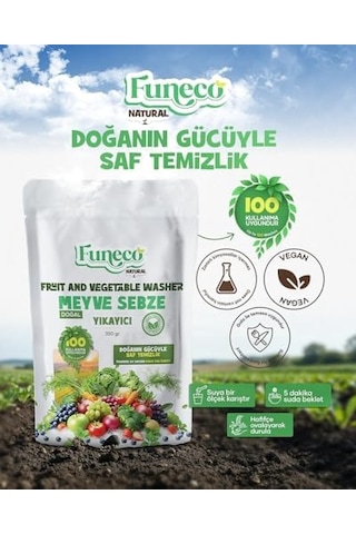 Meyve & Sebze Yıkayıcı 350 G Bitki Ve Mineral Bazlı Doğal Temizleyici Toz Vegan, Food Grade, 100 Kullanımlık 0
