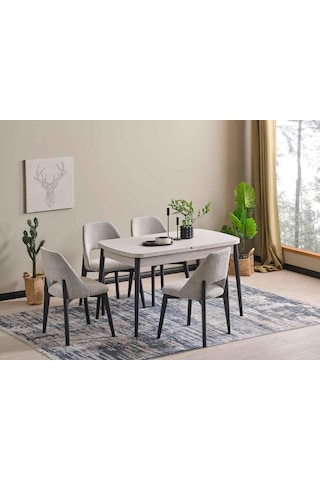 Lave Kelebek Açılır Mutfak Masası 75x130 Cm Gri