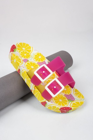 Kız Çocuk Limon Temalı Terlik-5731-pembe Pembe