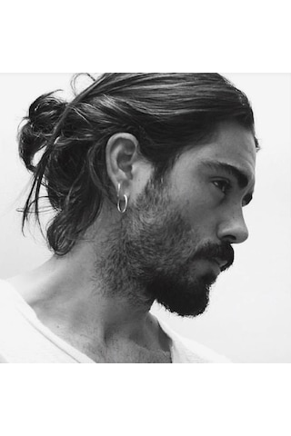 Erkek Cerrahi Çelik Küpe Halka Silver Renk 16 Mm Gri