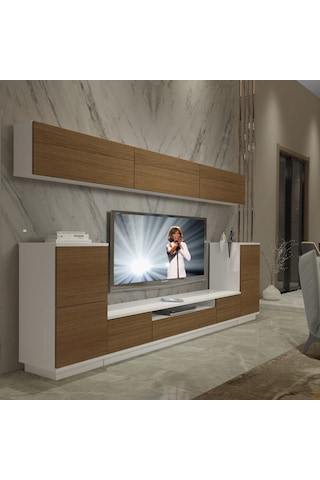Decoraktiv Trendstyle 9s Slm Tv Ünitesi Tv Sehpası Beyaz - Ceviz