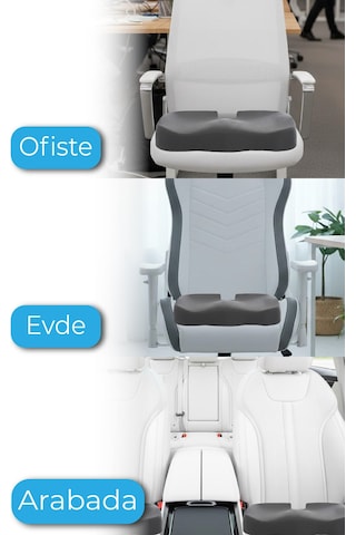 Viscofoam Ortopedik Oturma Minderi Hemeroid Kuyruk Sokumu Coccyx Oturma Minderi Visco Minder Gri