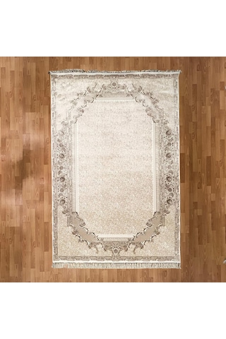 Floral Madalyon 160 X 230 Yün Halı Bej