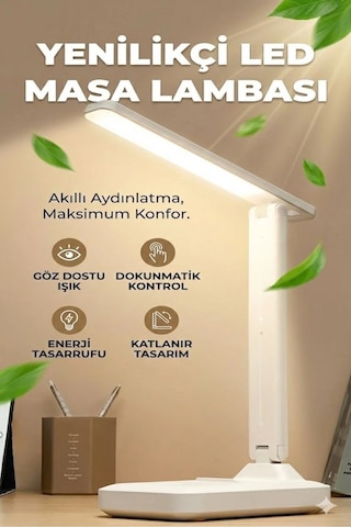 Katlanabilir Dokunmatik Kontrollü Göz Dostu Akıllı Led Masa Lambası Enerji Tasarruflu Belirtilmemis